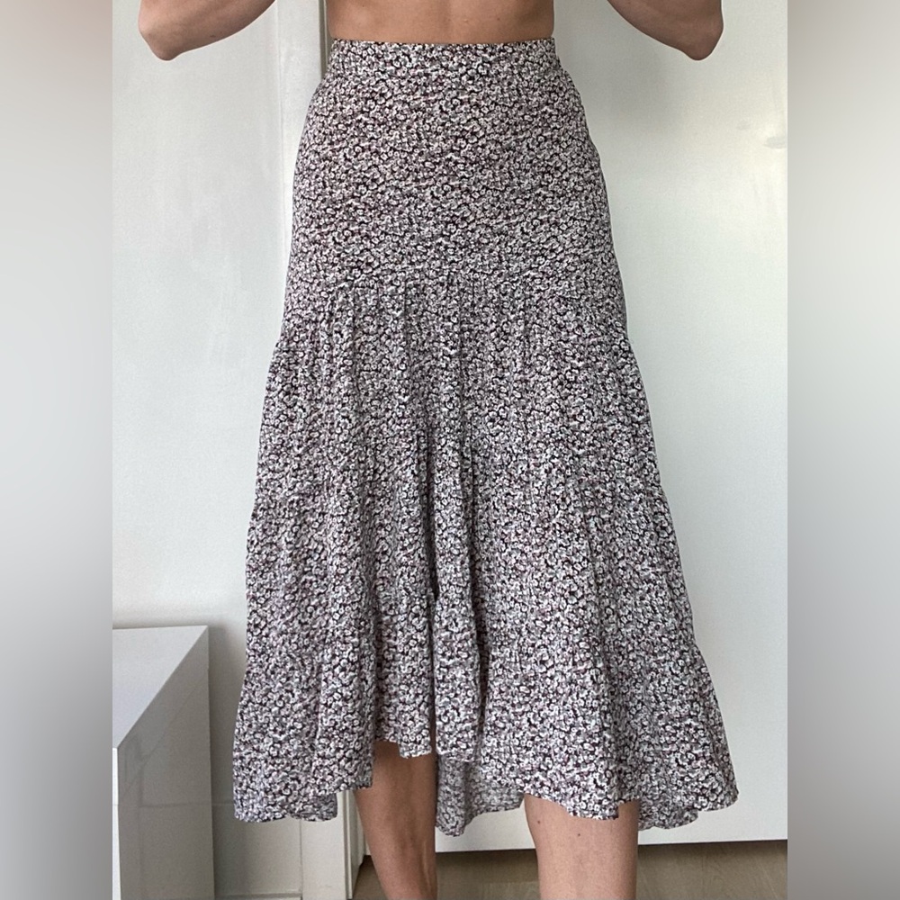 Feminine high-low Tiered Midi Miro-floral Skirt size S new condition